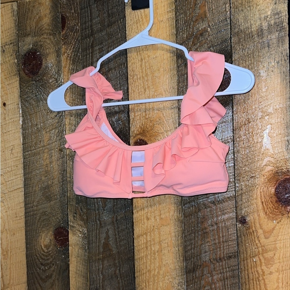 Cupshe Coral Pink Ruffle Bikini Top